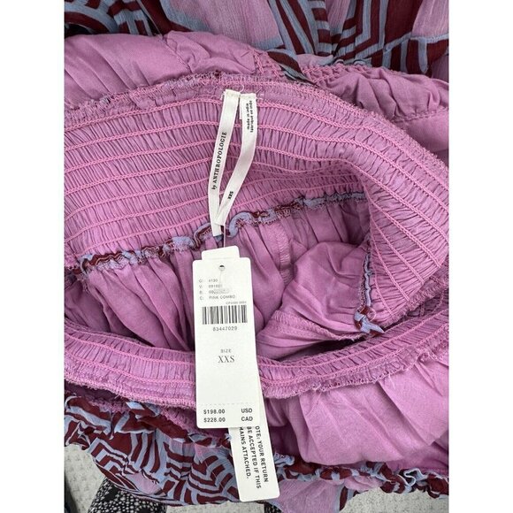 NWT Anthropologie The Odetta Ruffled Maxi Dress XXS V-Neck $198 Purple Lavender - Picture 9 of 10